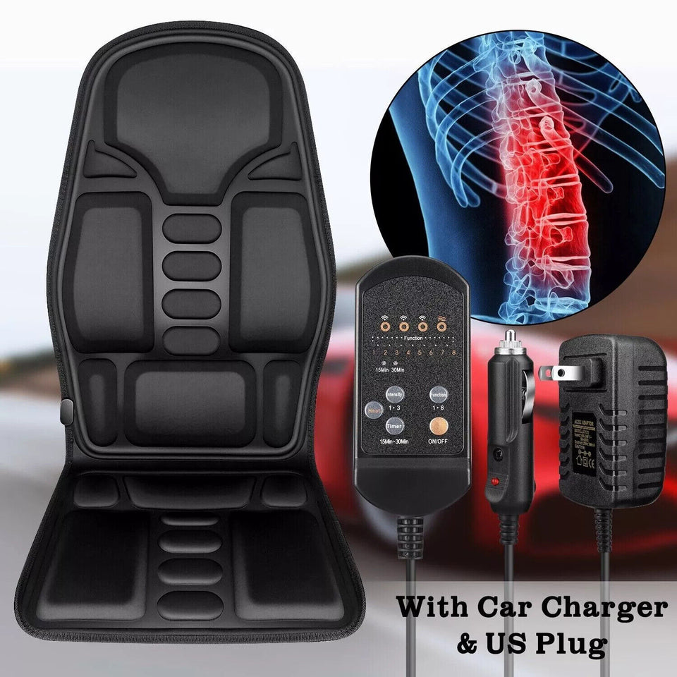 Massage Seat Cushion Heated Back Neck Body Massager Chair for Home Car Office