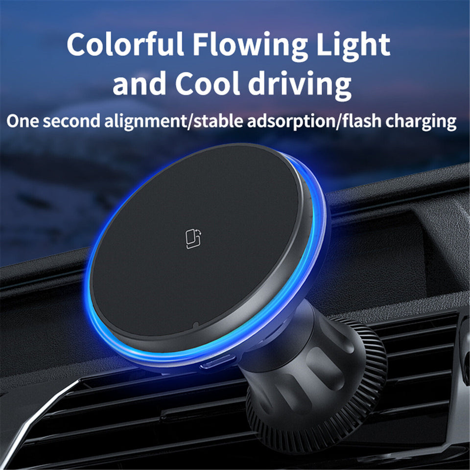 15W Wireless Magnetic Charger Car Mount Holder for Iphone 14/15 Pro Max Magsafe