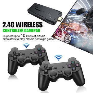 4K HDMI TV Game Stick Built-In 64GB 30000+ Video Games Console Wireless Gamepad.