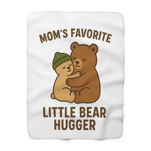 Mother’s Day Sherpa Fleece Blanket - Cozy Plush Throw with Teddy Bear Design