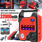 1200A Jump Starter with 150PSI Air Compressor – LCD Display, Power Bank & LED Light | Roadside Emergency Kit