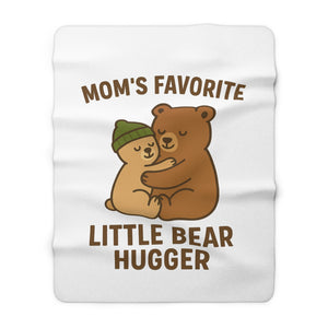Mother’s Day Sherpa Fleece Blanket - Cozy Plush Throw with Teddy Bear Design