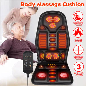 Massage Seat Cushion Heated Back Neck Body Massager Chair for Home Car Office