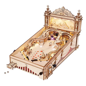 ROKR 3D Pinball for Kid Adults Family Party Machine Vintage Style Popular Game Smooth Assembly 3D Wooden Puzzles EG01