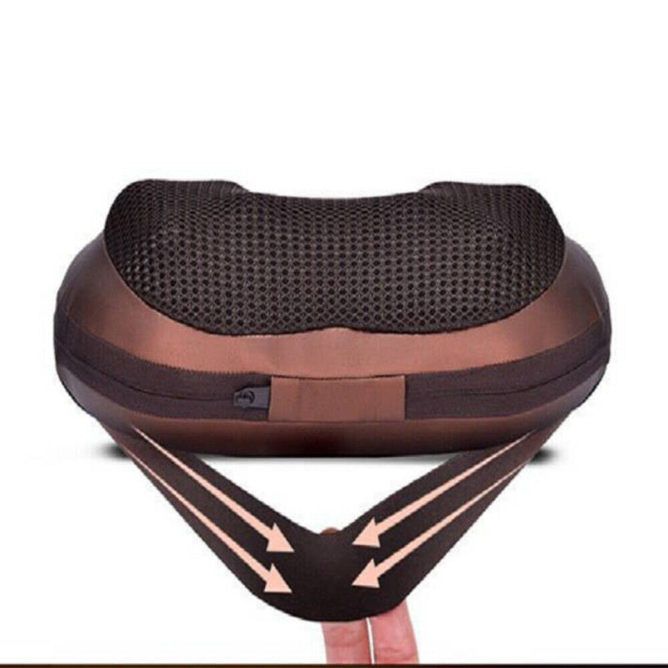 Neck Massager Electric Shoulder Back Shiatsu Massage Pillow 8 Drives Pain Relief