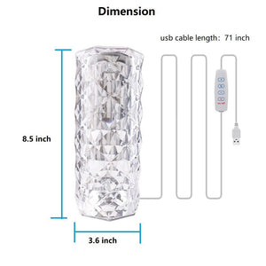 USB LED Crystal Table Lamp Diamond Rose Night Light Touch Atmosphere Bedside Bar