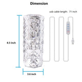USB LED Crystal Table Lamp Diamond Rose Night Light Touch Atmosphere Bedside Bar