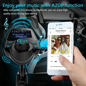 Wireless In-Car Bluetooth FM Transmitter MP3 Radio Adapter Car Kit USB Charger
