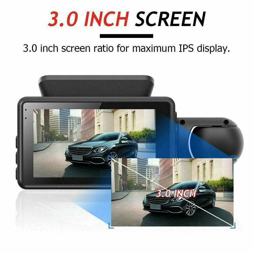 Front and inside Car DVR Dash Cam Video Recorder Camera G-Sensor 1080P Dual Lens