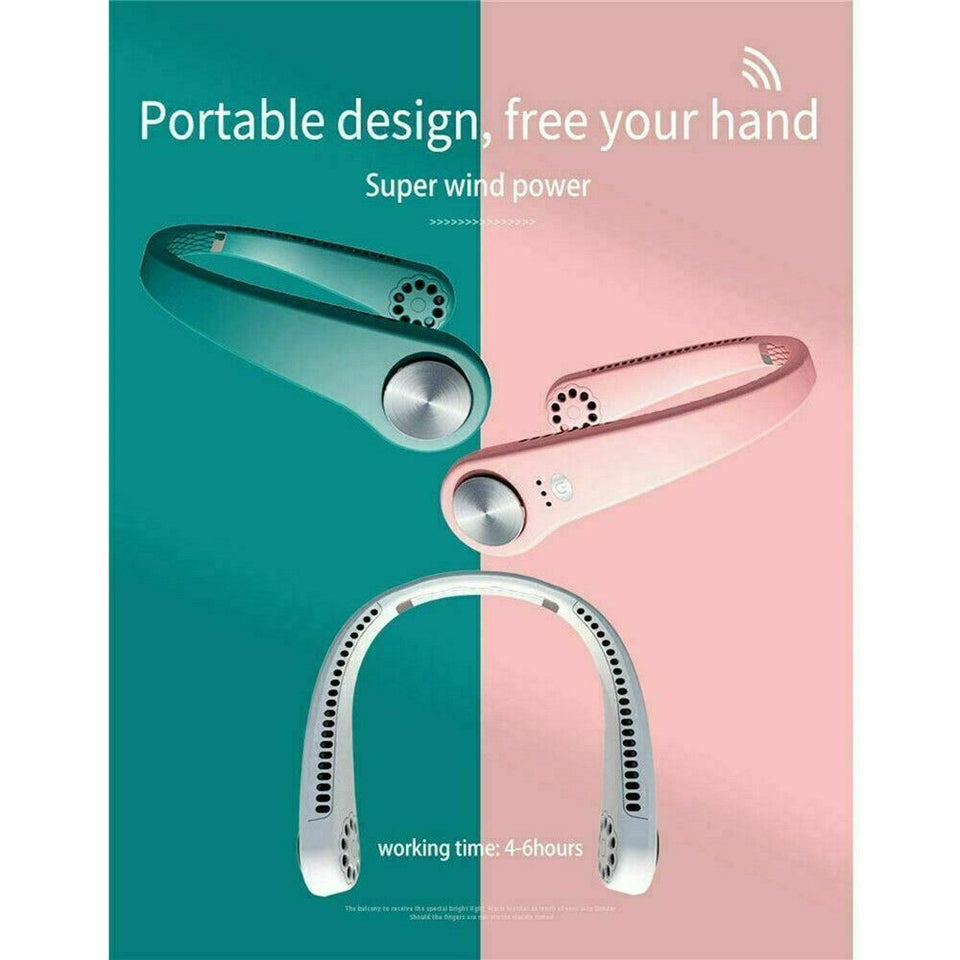 USB Portable Hanging Neck Fan Cooling Air Cooler Little Electric Air Conditioner