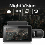 Front and inside Car DVR Dash Cam Video Recorder Camera G-Sensor 1080P Dual Lens