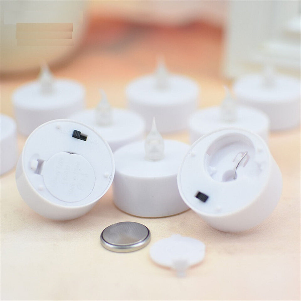 10 Pcs Flameless Moving Flicker Led Tea Lights Battery Operated Candle Wedding