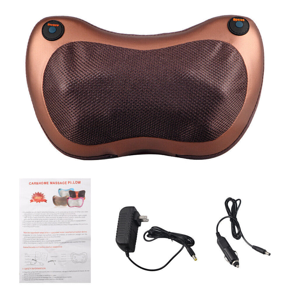 Neck Massager Electric Shoulder Back Shiatsu Massage Pillow 8 Drives Pain Relief