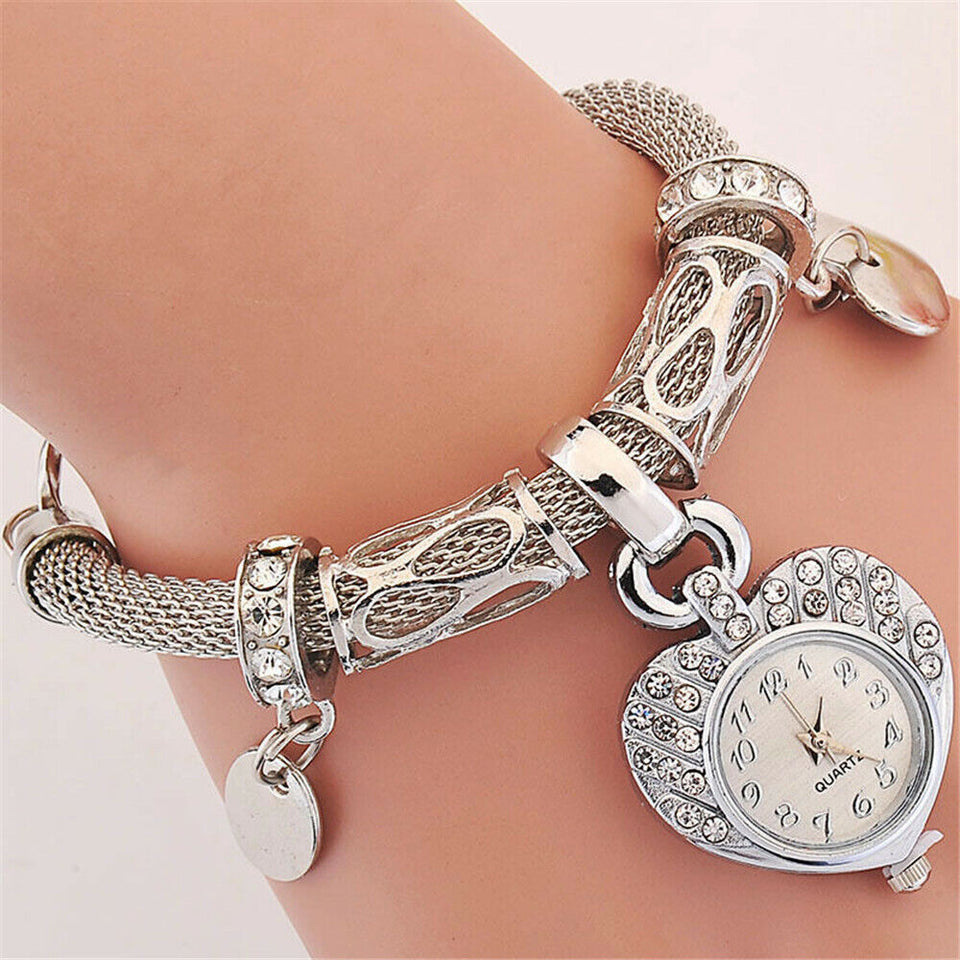 New Bracelet Wrist Watch for Woman Silver Gold Bangle Band Crystal Lady Fashion