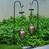 Solar Power LED Hanging Lantern Light Metal Garden Yard Decor Lamp Rechargeable