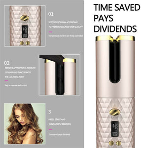 USB Cordless Automatic Rotating Hair Curler Hair Waver Curling Iron Styling Tool