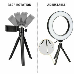 6" LED Ring Fill Light Studio Photo Video USB Dimmable Lamp Selfie Portable US