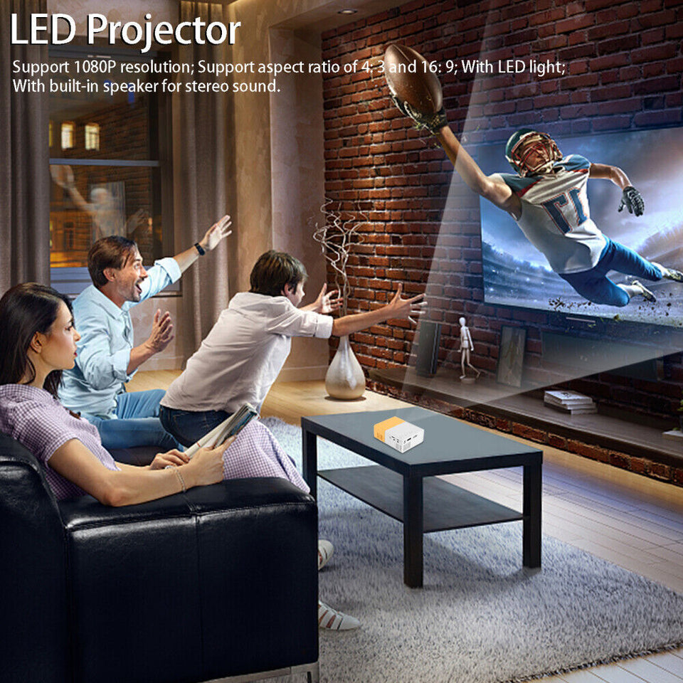 Mini Portable Projector 1080P HD Video Home Theater Home Cinema Phone Projector