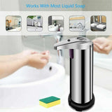 250Ml Stainless Auto Handsfree Sensor Touchless Soap Dispenser Kitchen Bathroom