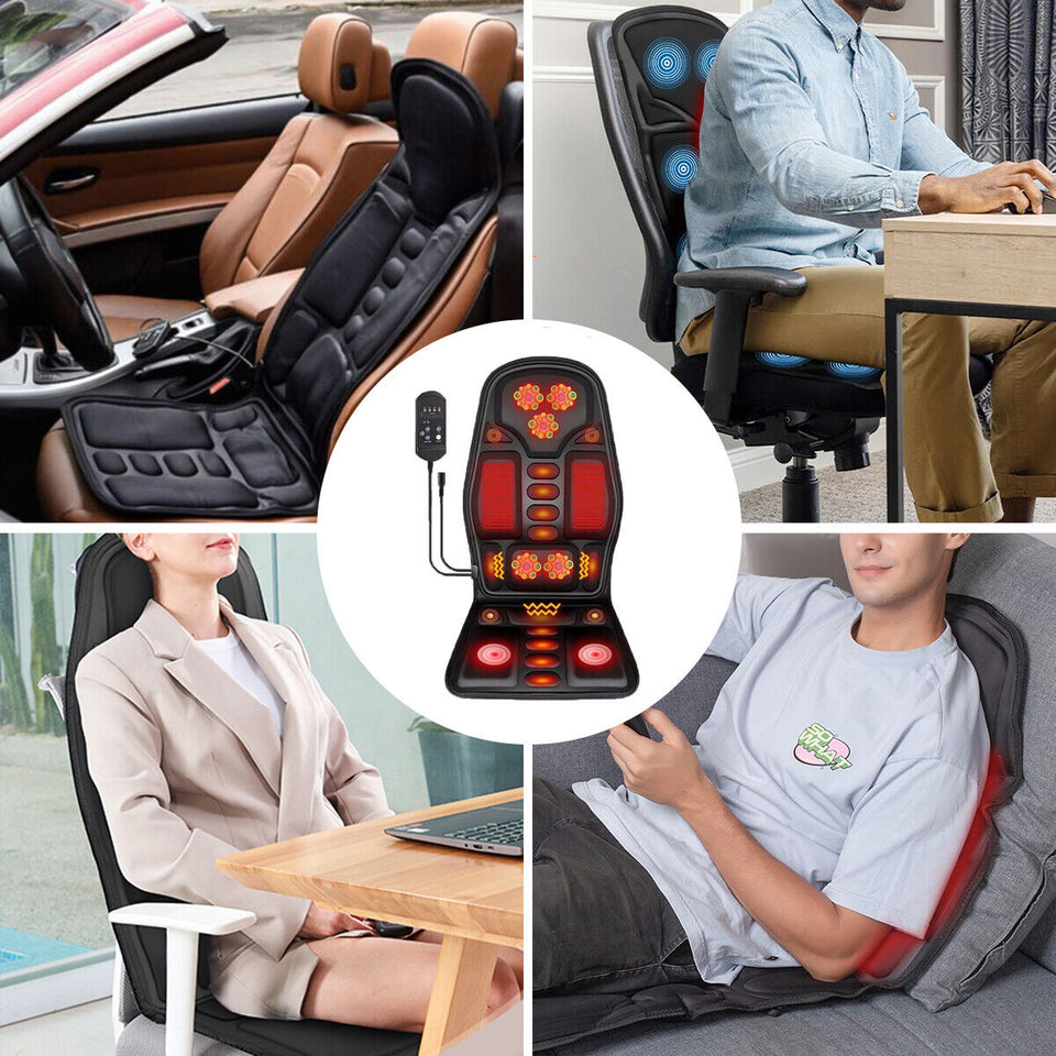 Massage Seat Cushion Heated Back Neck Body Massager Chair for Home Car Office