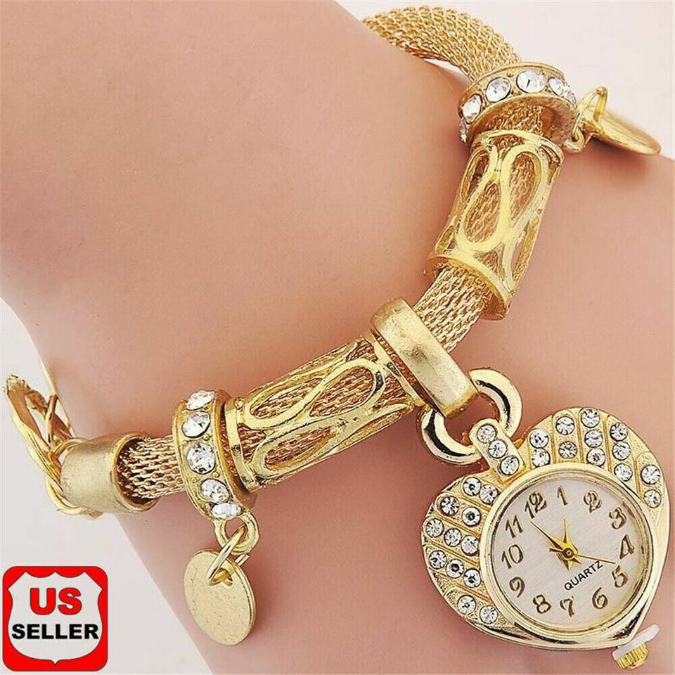 New Bracelet Wrist Watch for Woman Silver Gold Bangle Band Crystal Lady Fashion