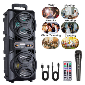 3000W Portable Bluetooth Speaker Sub Woofer Heavy Bass Sound System Party+Remote