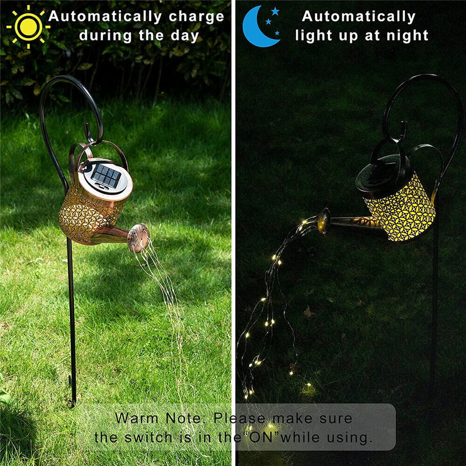 Solar Watering Can Light Garden Outdoor Waterproof Kettle Yard Art Lamp Decor US