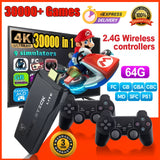 4K HDMI TV Game Stick Built-In 64GB 30000+ Video Games Console Wireless Gamepad.