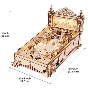 ROKR 3D Pinball for Kid Adults Family Party Machine Vintage Style Popular Game Smooth Assembly 3D Wooden Puzzles EG01