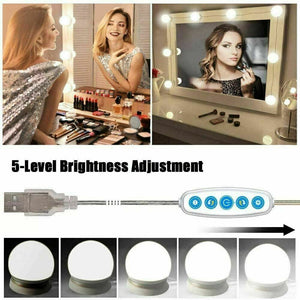 Make up Mirror Lights 10 LED Kit Bulbs Vanity Light Dimmable Lamp Hollywood