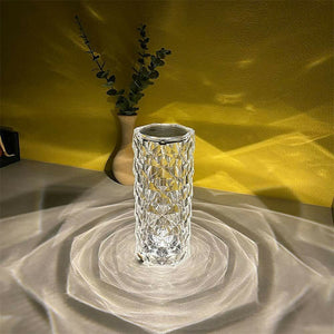 USB LED Crystal Table Lamp Diamond Rose Night Light Touch Atmosphere Bedside Bar
