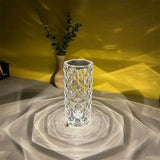 USB LED Crystal Table Lamp Diamond Rose Night Light Touch Atmosphere Bedside Bar