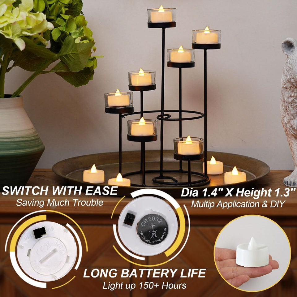 10 Pcs Flameless Moving Flicker Led Tea Lights Battery Operated Candle Wedding