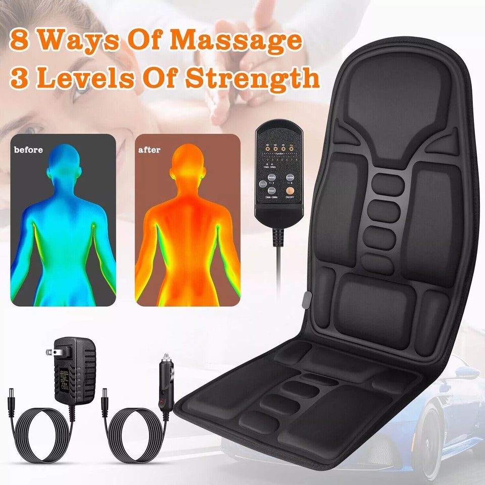 Massage Seat Cushion Heated Back Neck Body Massager Chair for Home Car Office