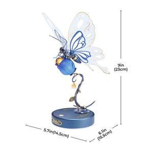 ROKR Butterfly DIY Mechanical 3D Puzzle Toys for Gifts Bionic Butterfly Wings Golden Lighting Rose Exquisite Texture