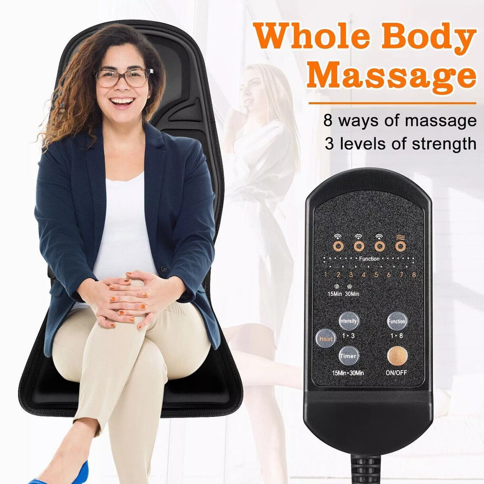 Massage Seat Cushion Heated Back Neck Body Massager Chair for Home Car Office