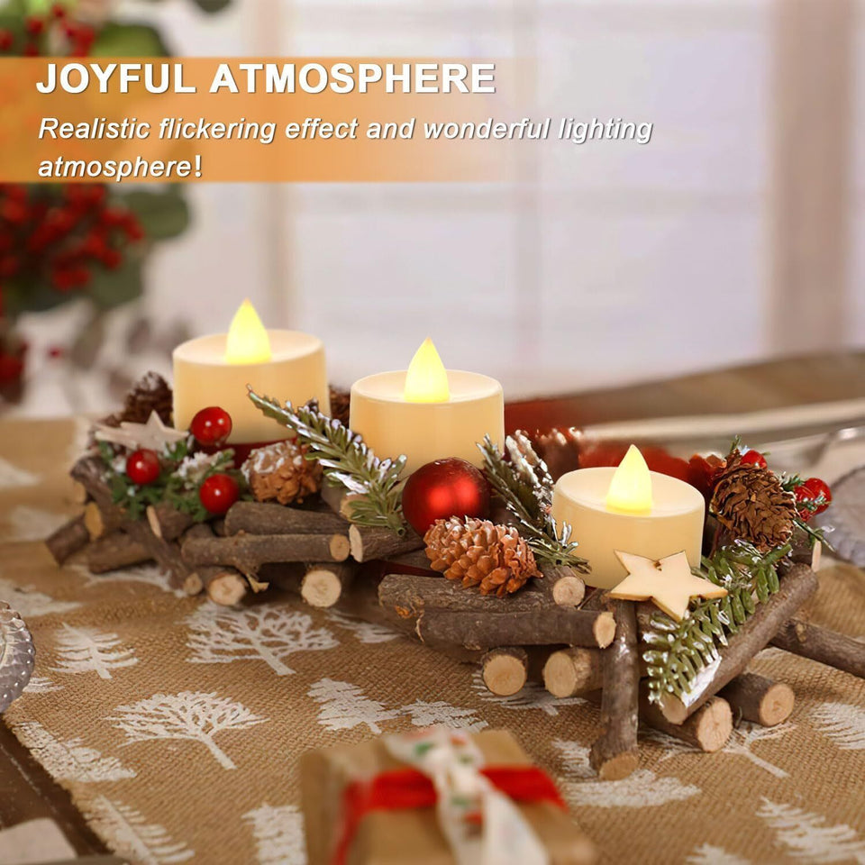 10 Pcs Flameless Moving Flicker Led Tea Lights Battery Operated Candle Wedding