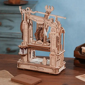 ROKR Vintage Printing Press 3D Puzzle with LED Light | Build, Print, Amaze!