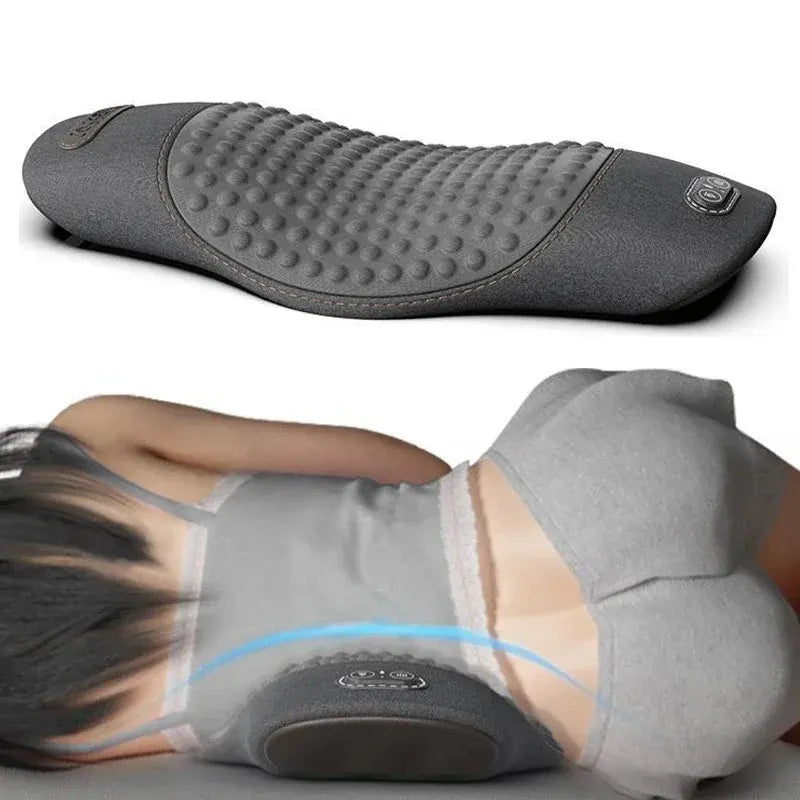 Electric Waist Support Pillow - Heated & Vibrating Back Massager for Sleeping Comfort