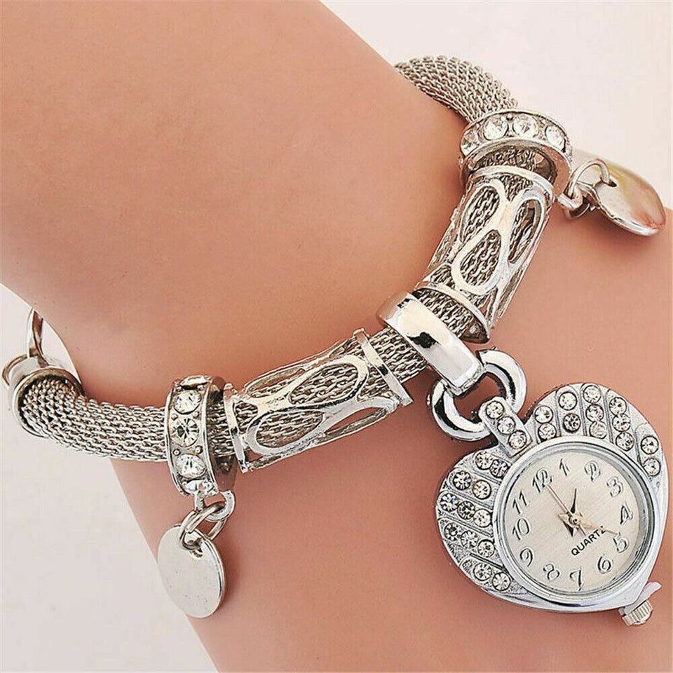 New Bracelet Wrist Watch for Woman Silver Gold Bangle Band Crystal Lady Fashion