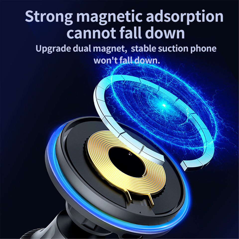 15W Wireless Magnetic Charger Car Mount Holder for Iphone 14/15 Pro Max Magsafe