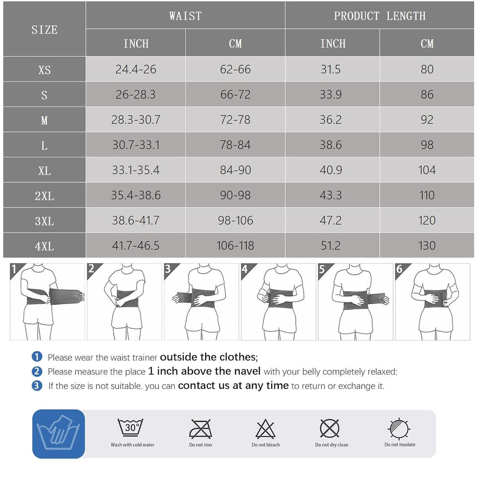 Waist Trainer Belt Women Waist Trimmer Weight Loss Ab Belt Slimming Body Shaper