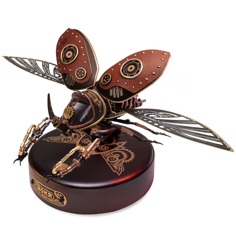 Rokr MI Series 4 Kinds of Plastic Puzzles Emperor Scorpion Beetles Golden Coin Turtle 3D Assembly Building Block Sets