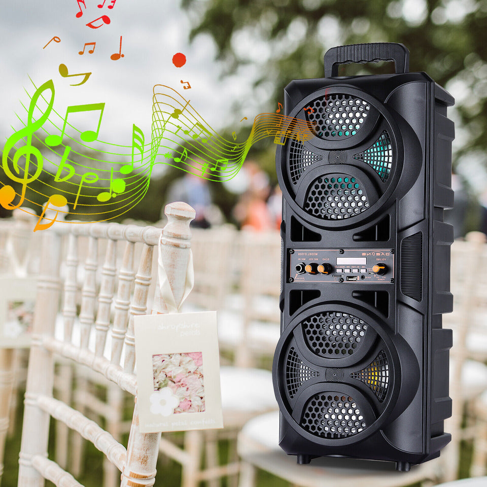 3000W Portable Bluetooth Speaker Sub Woofer Heavy Bass Sound System Party+Remote
