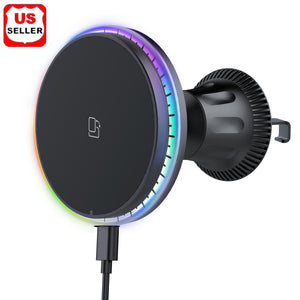 15W Wireless Magnetic Charger Car Mount Holder for Iphone 14/15 Pro Max Magsafe