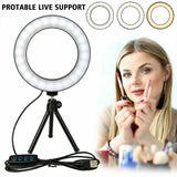 6" LED Ring Fill Light Studio Photo Video USB Dimmable Lamp Selfie Portable US