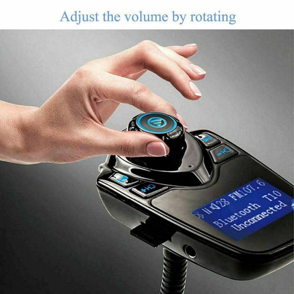 Wireless In-Car Bluetooth FM Transmitter MP3 Radio Adapter Car Kit USB Charger