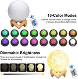 3D Printing Moon Galaxy Lamp Moonlight USB LED Night Light Touch Color Changing