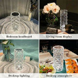 USB LED Crystal Table Lamp Diamond Rose Night Light Touch Atmosphere Bedside Bar