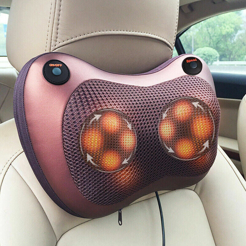 Neck Massager Electric Shoulder Back Shiatsu Massage Pillow 8 Drives Pain Relief